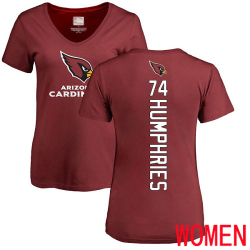 Arizona Cardinals Maroon Women D.J. Humphries Backer NFL Football 74 T Shirt